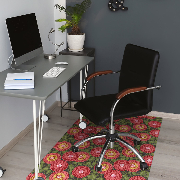 Tapis protection sol Fleurs géométriques