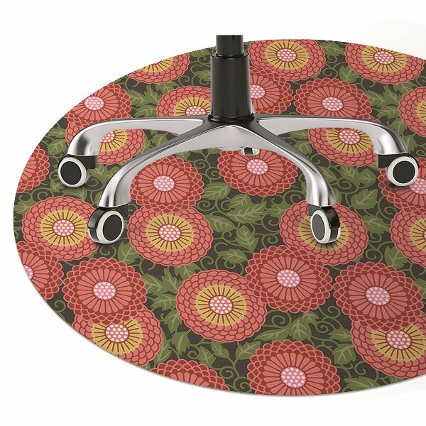 Tapis protection sol Fleurs géométriques