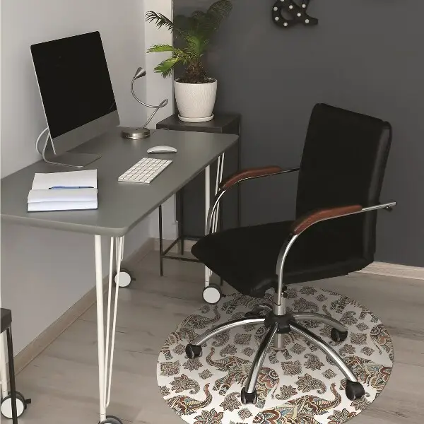 Tapis de chaise de bureau l'éléphant