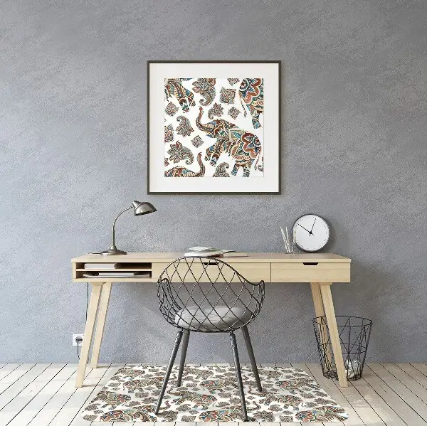 Tapis de chaise de bureau l'éléphant