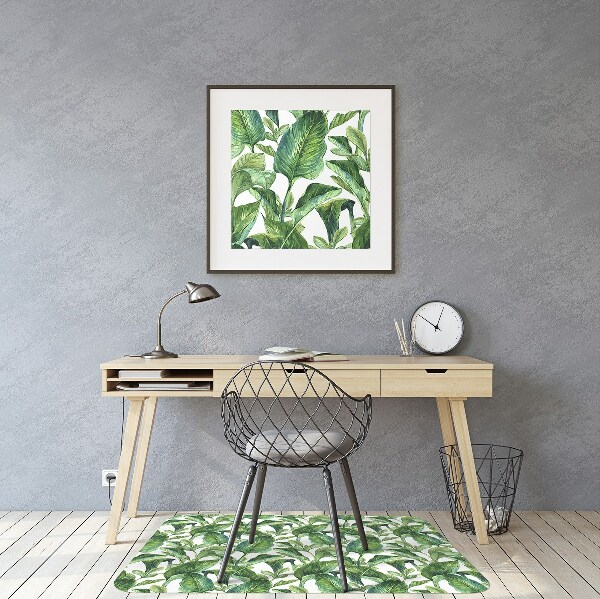 Tapis fauteuil bureau do biura Feuilles tropicales