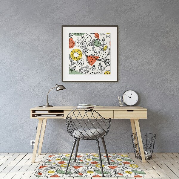 Tapis pour chaise de bureau Contours de fruits