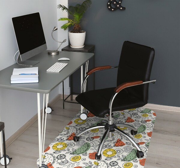 Tapis pour chaise de bureau Contours de fruits