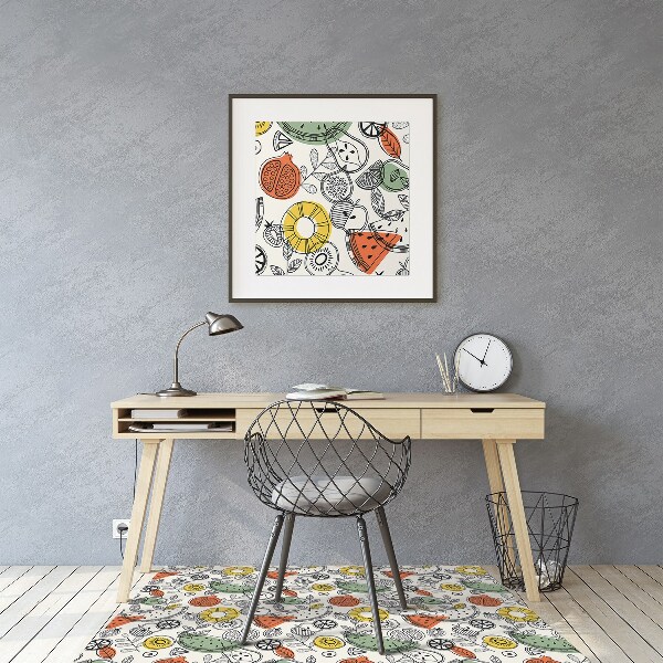 Tapis pour chaise de bureau Contours de fruits