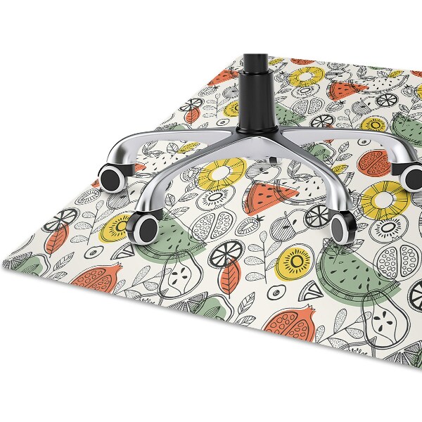 Tapis pour chaise de bureau Contours de fruits