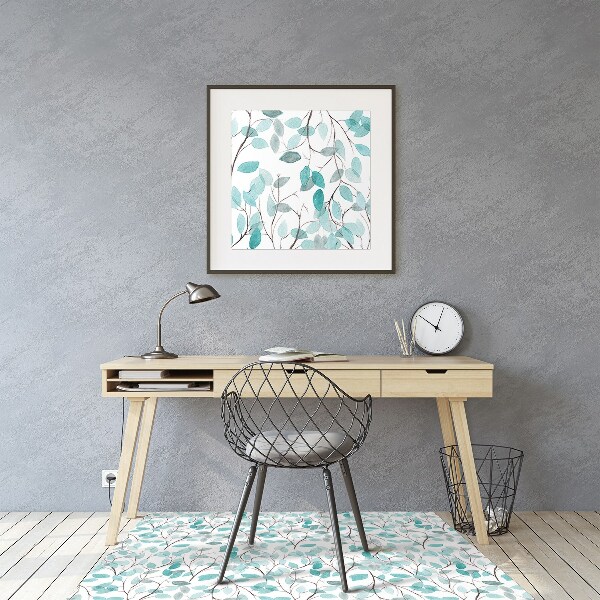 Tapis de chaise de bureau Feuilles d'aquarelle