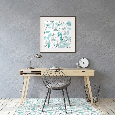 Tapis de chaise de bureau Feuilles d'aquarelle