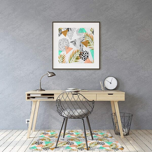 Tapis de chaise de bureau Points et feuilles