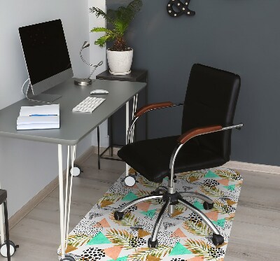 Tapis de chaise de bureau Points et feuilles