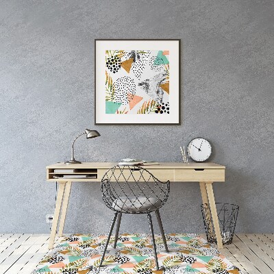 Tapis de chaise de bureau Points et feuilles