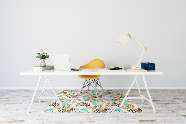 Tapis de chaise de bureau Points et feuilles
