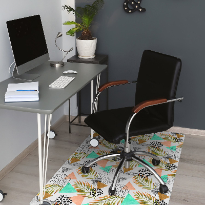 Tapis de chaise de bureau Points et feuilles