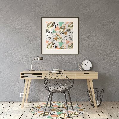 Tapis de chaise de bureau Points et feuilles