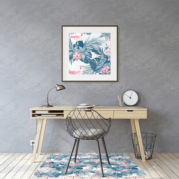 Tapis protège sol Flamingos et taches