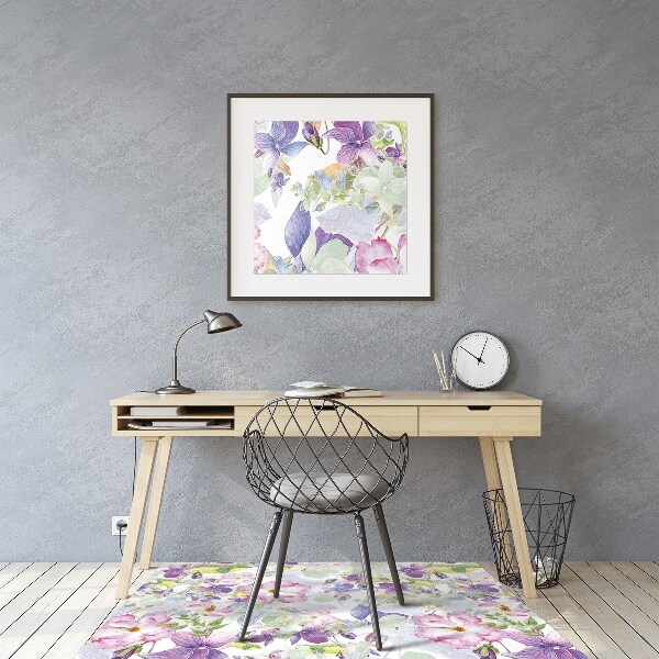 Tapis protège sol Fleurs pourpres