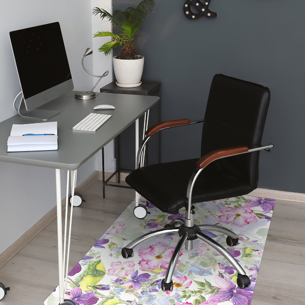 Tapis protège sol Fleurs pourpres