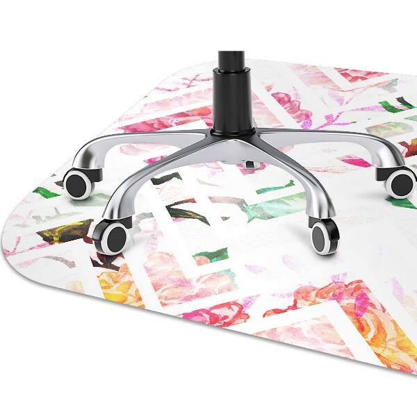 Tapis protège sol Chevron floral