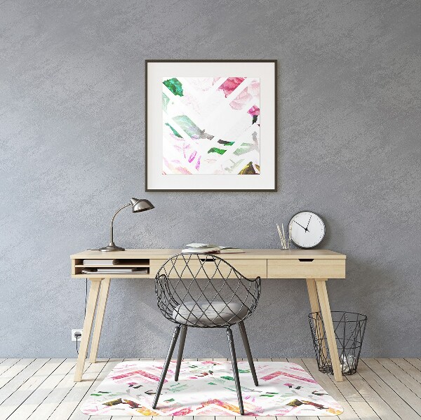 Tapis protège sol Chevron floral