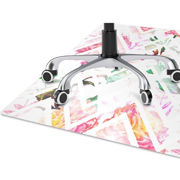 Tapis protège sol Chevron floral