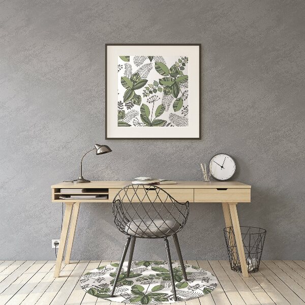 Tapis de chaise de bureau Modèle botanique