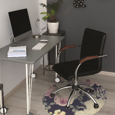 Tapis pour chaise de bureau Roses blanches Vintage