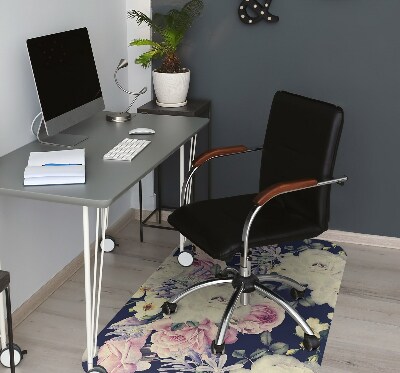 Tapis pour chaise de bureau Roses blanches Vintage