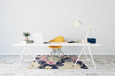 Tapis pour chaise de bureau Roses blanches Vintage