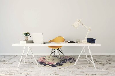 Tapis pour chaise de bureau Roses blanches Vintage