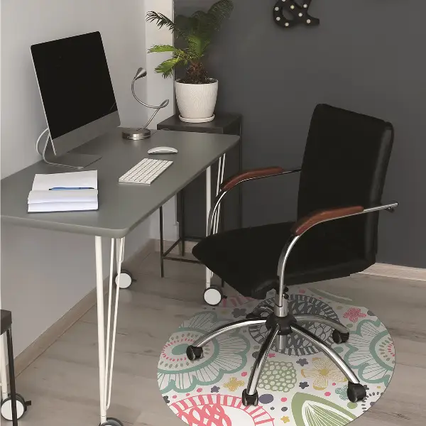 Tapis de chaise de bureau Fleurs colorées
