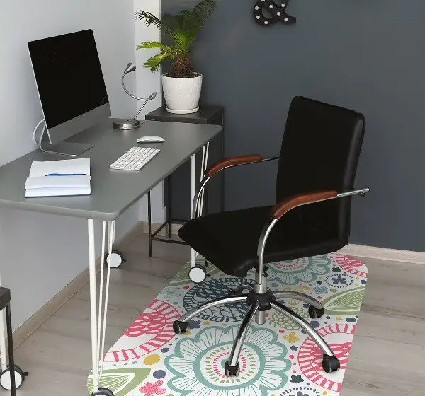 Tapis de chaise de bureau Fleurs colorées