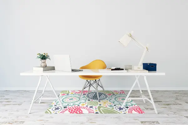 Tapis de chaise de bureau Fleurs colorées