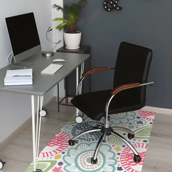 Tapis de chaise de bureau Fleurs colorées