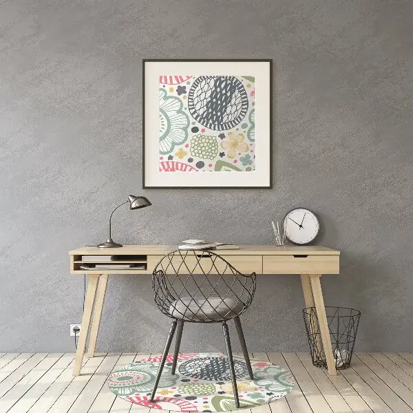 Tapis de chaise de bureau Fleurs colorées