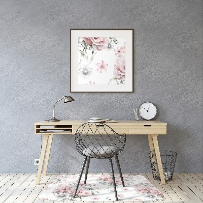 Tapis de chaise de bureau Fleurs