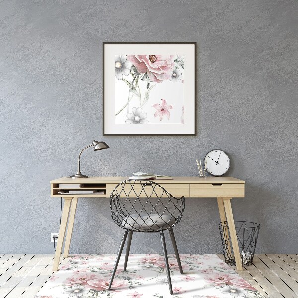 Tapis de chaise de bureau Fleurs