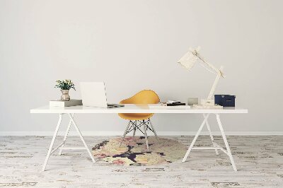 Tapis pour chaise de bureau roses blanches