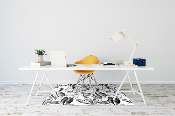 Tapis de chaise de bureau Feuilles peintes