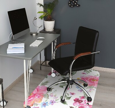 Tapis bureau Roses aquarelles