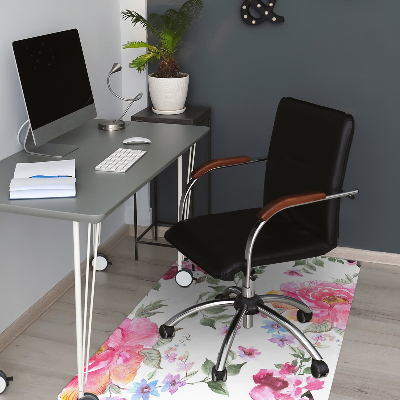 Tapis bureau Roses aquarelles