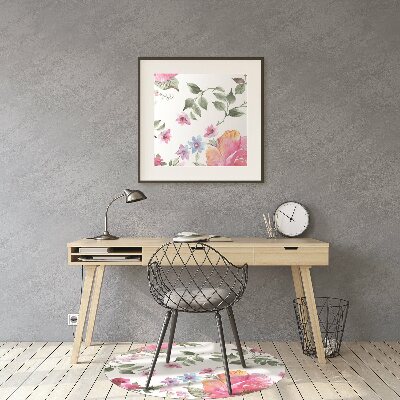 Tapis bureau Roses aquarelles