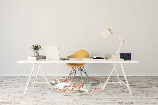 Tapis bureau des plumes de paon