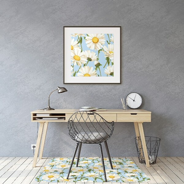 Tapis de chaise de bureau Fleurs de camomille