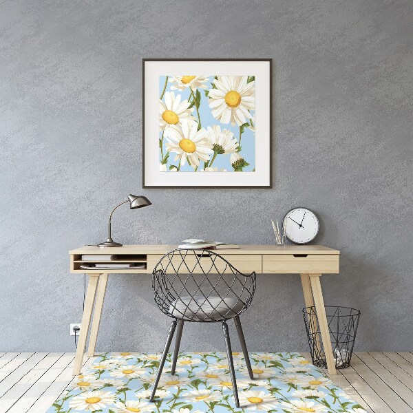 Tapis de chaise de bureau Fleurs de camomille