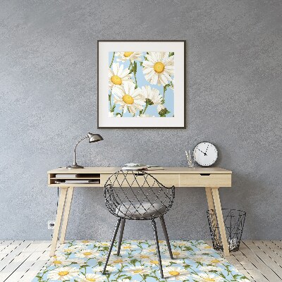 Tapis de chaise de bureau Fleurs de camomille