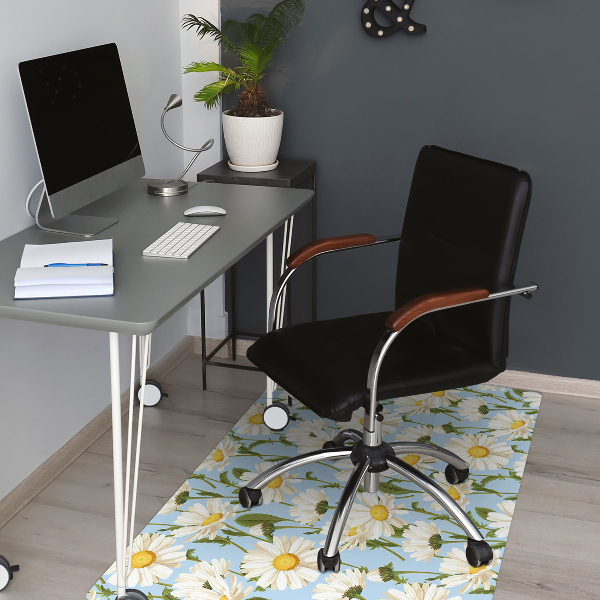 Tapis de chaise de bureau Fleurs de camomille