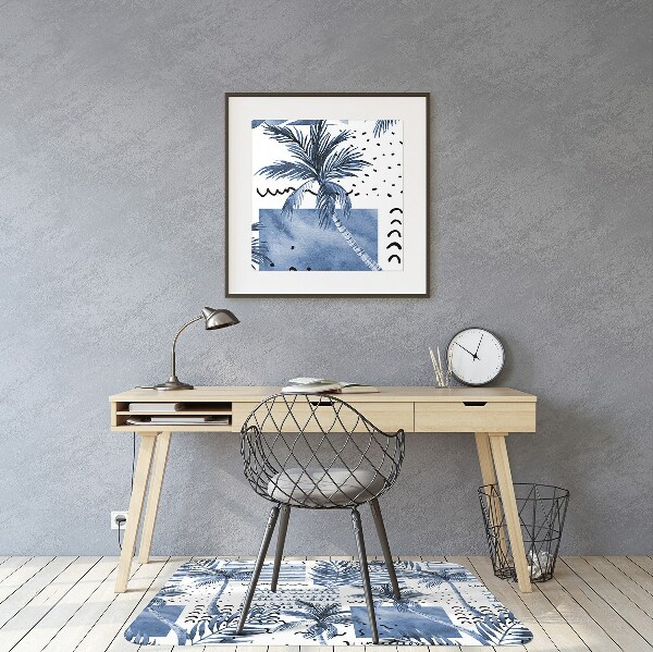 Tapis de chaise de bureau Paume bleue