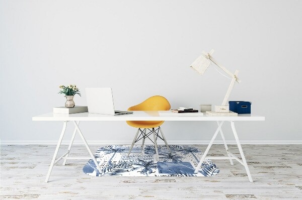 Tapis de chaise de bureau Paume bleue