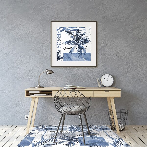 Tapis de chaise de bureau Paume bleue