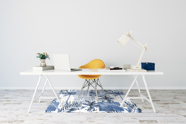 Tapis de chaise de bureau Paume bleue