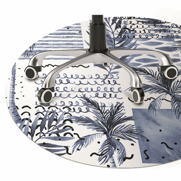 Tapis de chaise de bureau Paume bleue